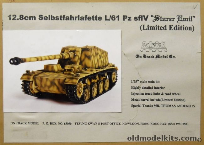On Track Model 1/35 12.8cm Selbstfahrlafette L/61 Pz.Sf. IV Sturer Emil - Limited Edition, 35004 plastic model kit